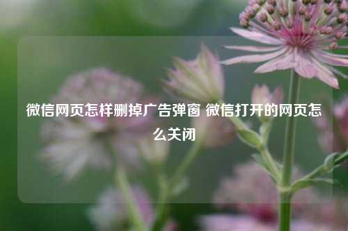 微信网页怎样删掉广告弹窗 微信打开的网页怎么关闭